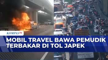 Mobil Travel Bawa Pemudik Terbakar, Kemacetan Panjang Terjadi di Tol Japek | SAPA MALAM