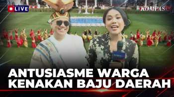 Unik! Warga Kenakan Baju Daerah Gabungan Suku Batak, Kalimantan Hingga Papua Di HUT Ke-81 RI