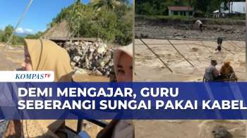 Guru Di Aceh Nekat Seberangi Sungai Dengan Kabel Sling | SAPA SIANG
