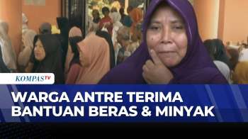 Antre Panjang! Ini Momen Bansos Beras 40 Kilogram & Minyak Goreng Dibagikan Ke Warga Cilegon