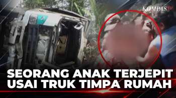 Kecelakaan Tragis, Truk Kontainer Rem Blong Terguling Timpa Rumah, Anak Terjepit | KOMPAS PETANG