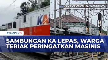 Warga Teriak Peringatkan Masinis, Rangkaian Gerbong KA Lepas | KOMPAS MALAM