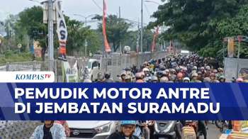Arus Mudik Lebaran di Jembatan Suramadu Ramai Pemudik Motor, Polisi Terapkan Buka-Tutup Jalur