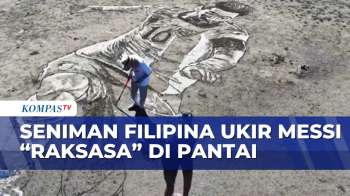 Seniman Filipina Ukir Potret Lionel Messi di Pasir Pantai, Hasilnya Memukau | BERITA UTAMA