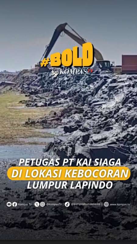 PETUGAS PT KAI SIAGA DI LOKASI KEBOCORAN LUMPUR LAPINDO