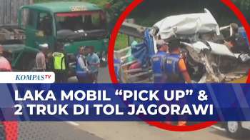 Kecelakaan Beruntun Mobil Pikap Dan Truk Di Tol Jagorawi, Arus Jakarta-Bogor Sempat Macet