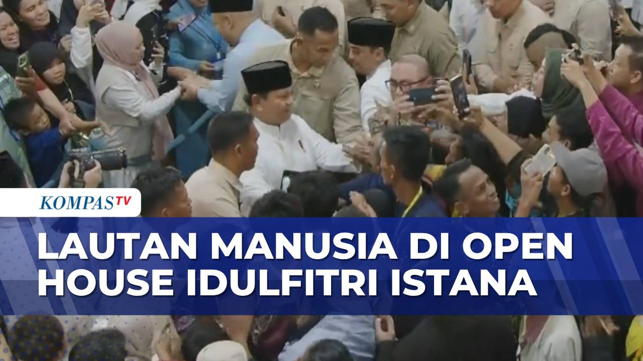 Suasana Lautan Manusia di Open House Idulfitri di Istana, Antre Salami Presiden Prabowo
