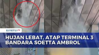 Viral Video Atap Terminal 3 Bandara Soetta Jebol, Air Mengalir Deras Dari Plafon | SAPA MALAM
