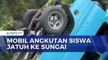 Kendaraan Angkutan Siswa Terjun ke Sungai, Sopir dan 7 Pelajar Terluka | KOMPAS MALAM