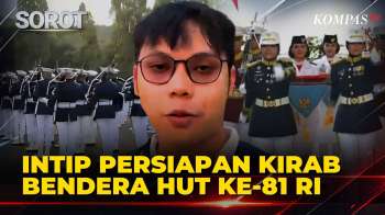 Momen Apel Pasukan Jelang Kirab Bendera Merah Putih dari Monas ke Istana di acara HUT ke-81 RI