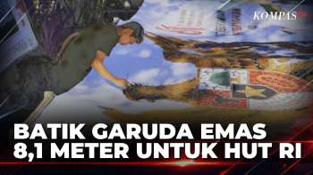Rayakan HUT Ke-81 RI, Perajin Kulon Progo Buat Batik Garuda Emas Sepanjang 8,1 Meter