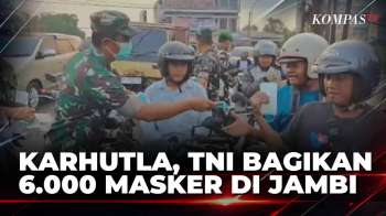 Penanganan Karhutla Di Jambi Terus Dilakukan, Korem 042 Garuda Putih Bagikan 6.000 Masker Ke Warga