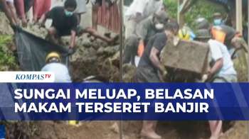 Sungai Meluap, Makam Hanyut Terseret Arus Banjir | BERITA UTAMA