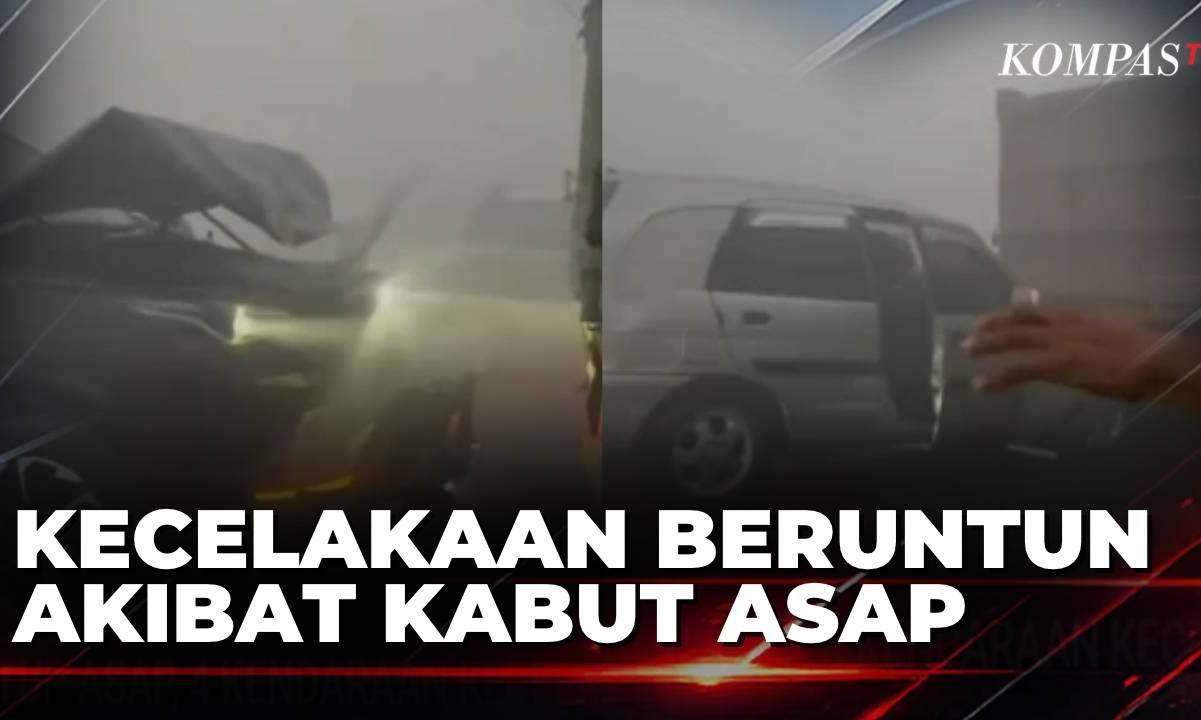 Jalanan Tertutup Kabut Asap, 4 Kendaraan Kecelakaan Beruntun