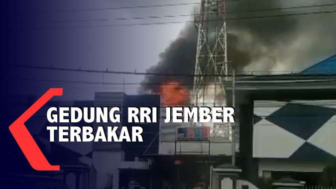 Gedung Stasiun RRI Jember Terbakar