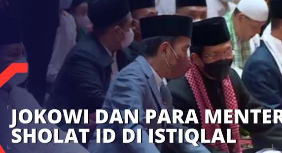 Presiden Jokowi Sholat Idul Adha Didampingi Sejumlah Menteri di Masjid Istiqlal