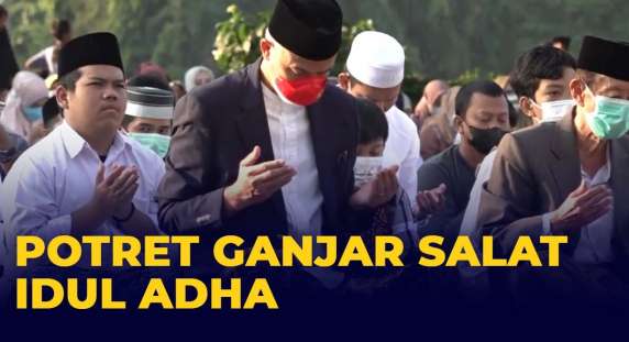 Potret Ganjar Pranowo Salat Idul Adha Hingga Berikan Pesan Soal Kurban