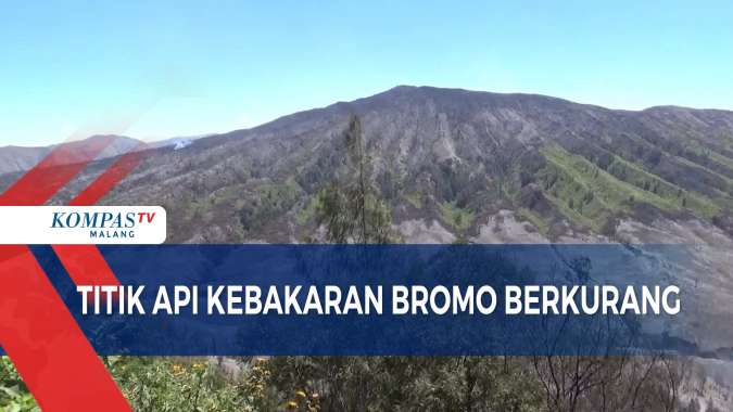Titik Api Kebakaran Gunung Bromo Terus Berkurang