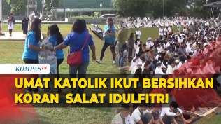umat-katolik-di-kotamobagu-amankan-dan-ikut-bersihkan-alas-koran-salat-idulfitri