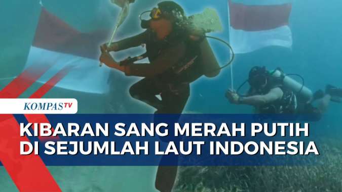 Penampakan Kibaran Bendera Merah Putih di Perairan Selat Sunda hingga ...