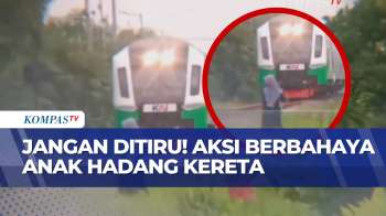 Tak Patut Ditiru! Aksi Seorang Anak Hadang Kereta Di Sidoarjo Membahayakan Nyawa | BERUT