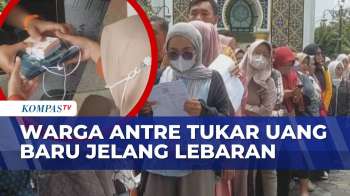 Mengular! Warga Madiun Antre Tukar Uang Baru Lewat Kas Keliling BI Jelang Lebaran | SAPA PAGI