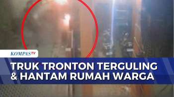 Detik-Detik Truk Tronton Jatuh dari Jembatan dan Hantam Rumah Warga, 1 Orang Terluka | BERUT