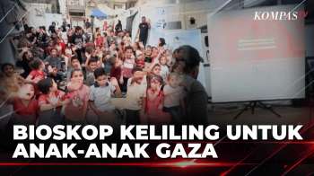 Senyum Anak-anak Gaza Saat Menyaksikan Bioskop Keliling di Tengah Ketakutan Perang | BERUT