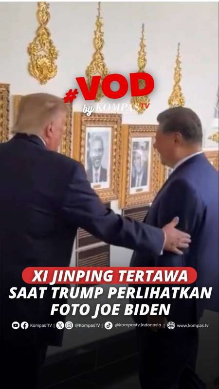 Momen Xi Jinping Tertawa saat Trump Perlihatkan Foto Joe Biden Diganti Alat Tanda Tangan 