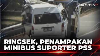 Penampakan Minibus Suporter PSS Sleman Ringsek Usai Tabrak Truk Tronton, 4 Tewas | KOMPAS MALAM