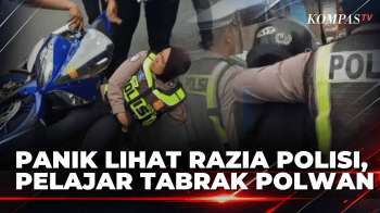 Diduga Panik Lihat Razia, Pelajar Tabrak Polwan Saat Operasi Patuh Semeru 2026 | KOMPAS MALAM