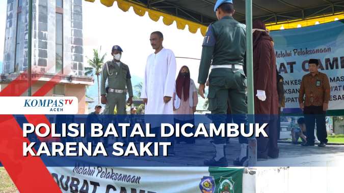 Polisi Batal Dicambuk Karena Sakit