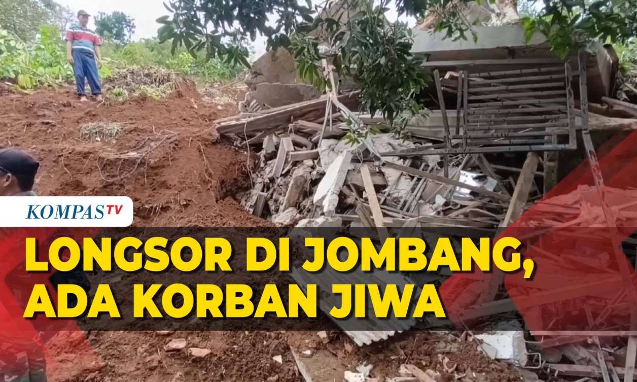 Longsor di Jombang Rumah-rumah Tertimbun Tanah, Petugas Terus Lakukan Pencarian Korban