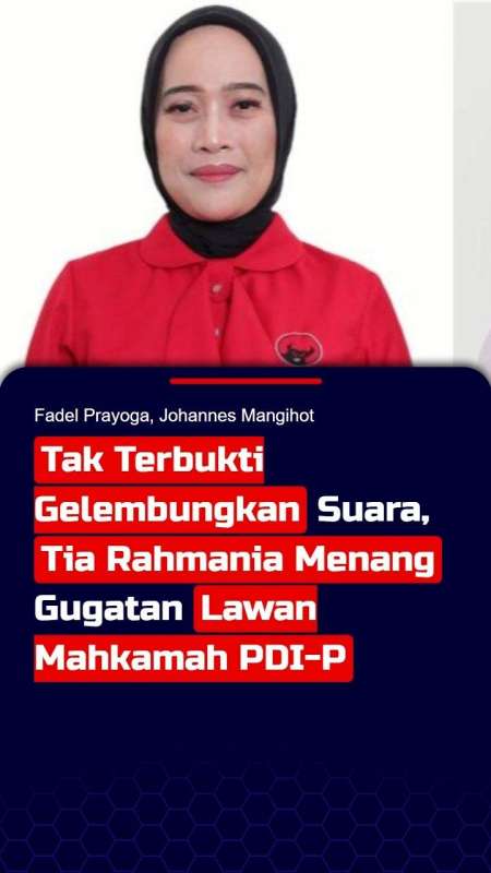 Terbukti Gelembungkan Suara, Tia Rahmania Menang Gugatan Lawan Mahkamah PDI-P