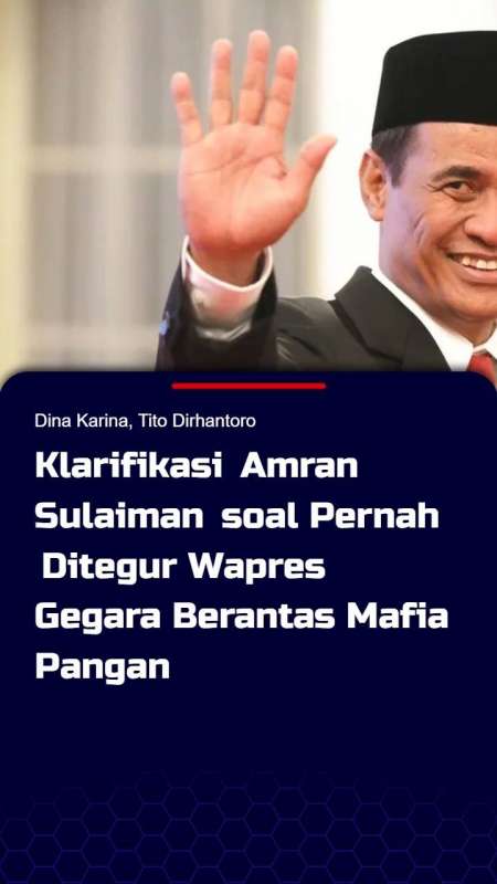 Klarifikasi Amran Sulaiman soal Pernah Ditegur Wapres Gegara Berantas ...