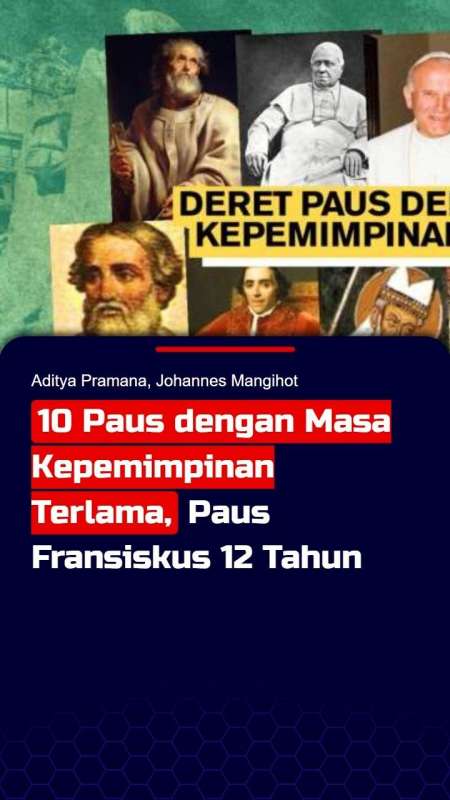 Daftar Paus dengan Masa Kepemimpinan Terlama dalam Sejarah Gereja Katolik