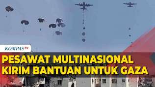 momen-pesawat-multinasional-jatuhkan-bantuan-lewat-udara-di-gaza