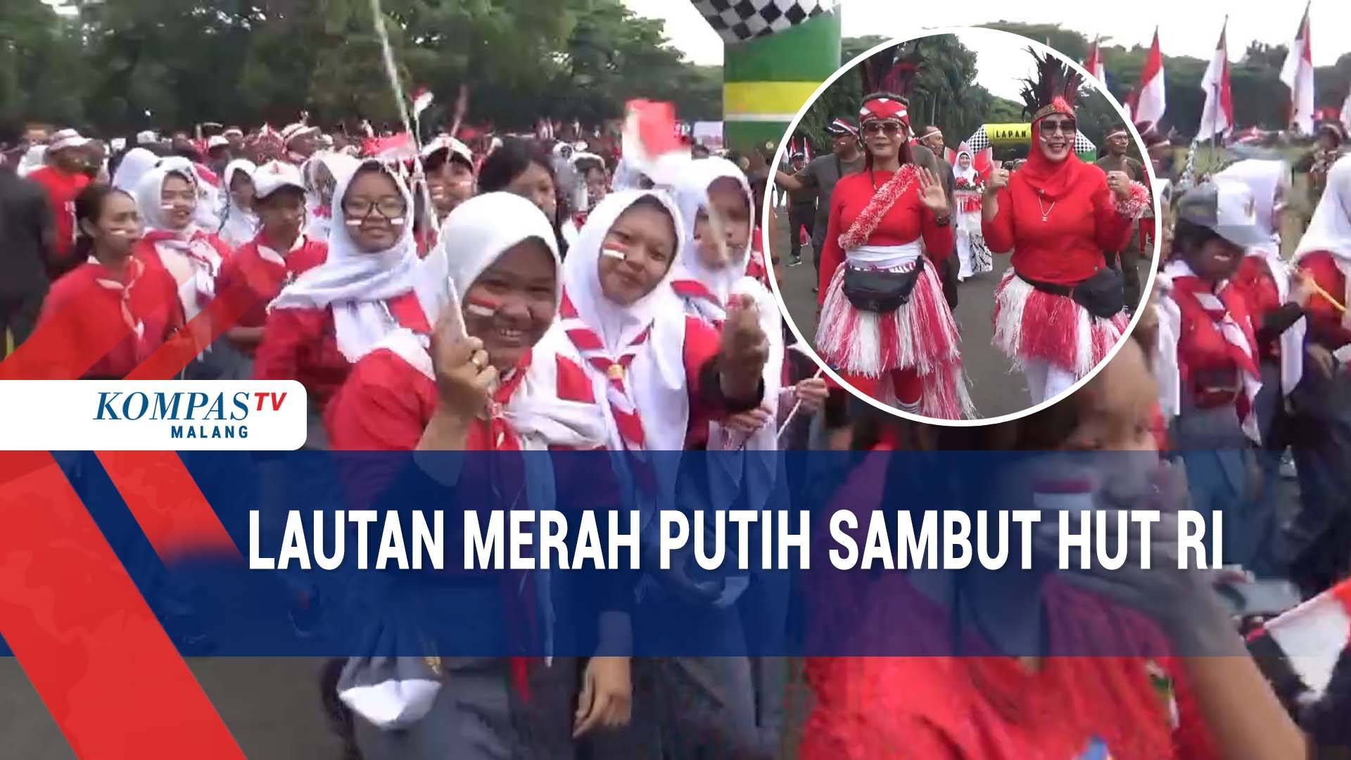 Sambut HUT RI, Lapangan Rampal Kota Malang jadi Lautan Merah Putih