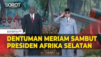 Dentuman Meriam Sambut Presiden Afrika Selatan Di Istana! Ditemani Presiden Prabowo Periksa Pasukan