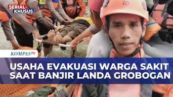 Banjir Di Grobogan, Warga Sakit Dievakuasi Pakai Perahu Karet Ke Rumah Sakit
