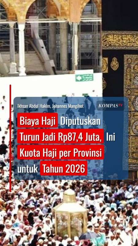 Biaya Haji Diputuskan Turun Jadi Rp87,4 Juta, Ini Kuota Haji per Provinsi Tahun 2026