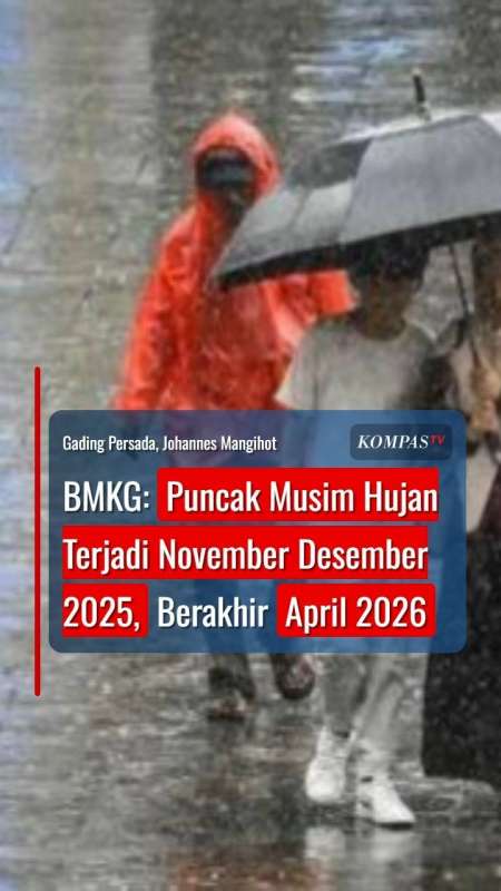 BMKG: Puncak Musim Hujan Terjadi Di November Desember 2025, Berakhir April 2026