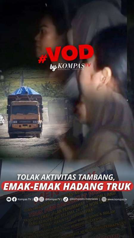 EMAK-EMAK HADANG TRUK TAMBANG DI CILEGON