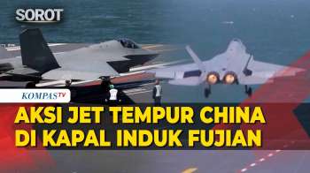Aksi Jet Tempur China Lepas Landas Di Kapal Induk Fujian
