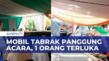 Mobil Minibus Tabrak Tenda Dan Panggung Acara, 1 Orang Terluka | BERITA UTAMA