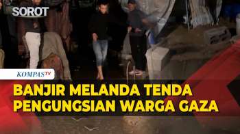 Banjir Melanda Tenda Warga Gaza Di Pengungsian Khan Younis