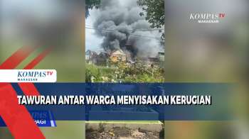Tawuran 2 Kelompok Warga Di Pekuburan Beroangin, 7 Petak Rumah Terbakar