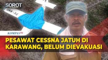 Penampakan Udara Pesawat Cessna Yang Jatuh Di Karawang, Belum Dievakuasi