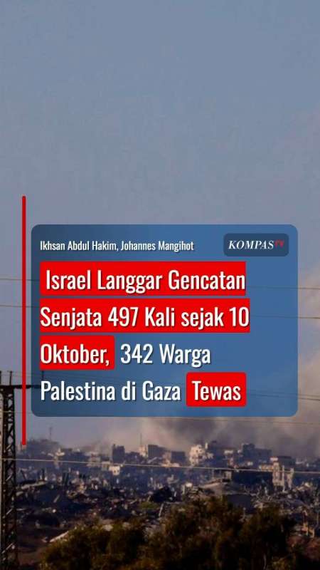 Israel Langgar Gencatan Senjata 497 Kali Sejak 10 Oktober, 342 Warga Di Gaza Tewas