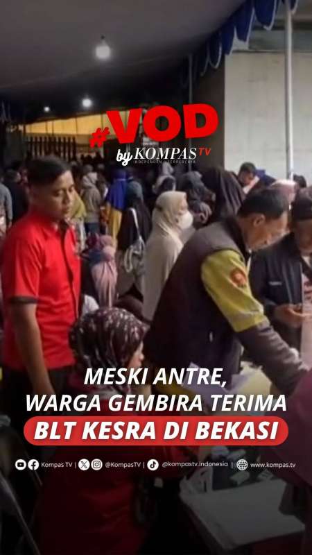MESKI ANTRE, WARGA GEMBIRA TERIMA BLT KESRA DI BEKASI